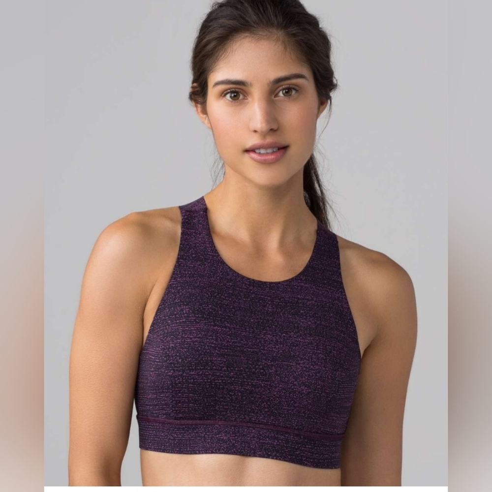 Lululemon 6 Fast And Free Nulux Salt Dark Mystic Black Purple Sports Bra